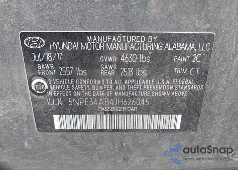 2018 Hyundai Sonata Limited 2.0T z USA, uszkodzony, nr VIN 5NPE34AB4JH626045